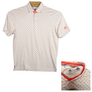 ADIDAS Rare‎ Sample Mens Medium Hot Pink Polo Shirt All Over Trefoil Print Golf